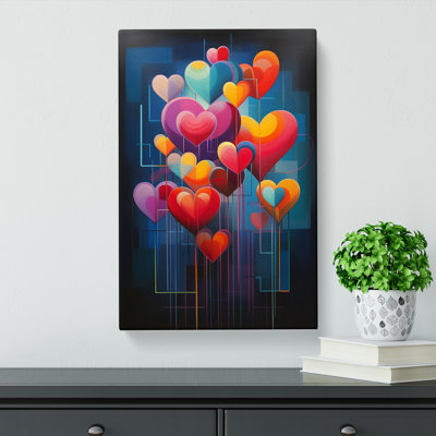 Love Heart Modern - Wrapped Canvas