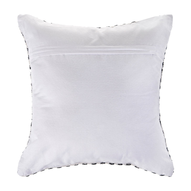 Hand-Woven Chevron Cotton Throw Pillow Set, Black, Polyester/Polyfill
