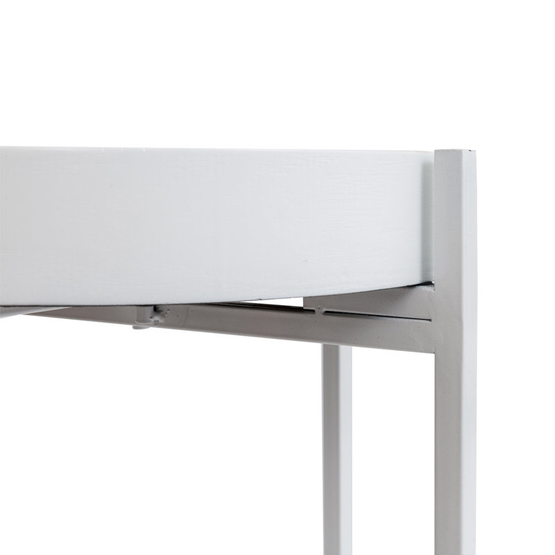 Cueto Tray Top End Table for Plants and Decor, White