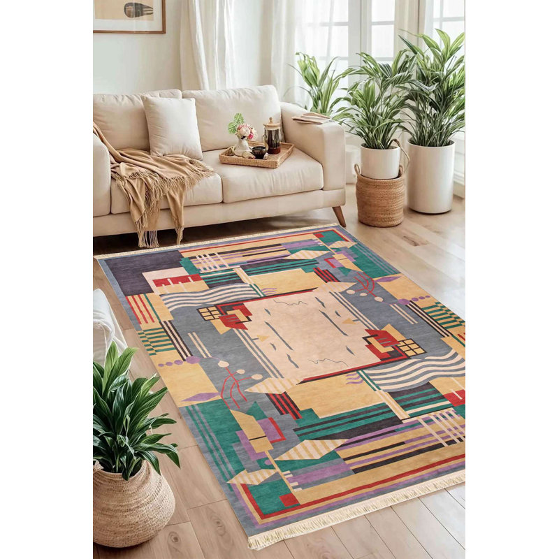 Tapis multicolore d'inspiration art déco