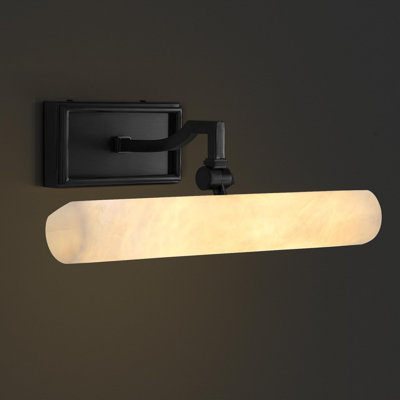 Luminaire de salle de bain à DEL 12 "à intensité variable avec abat-jour albâtre
