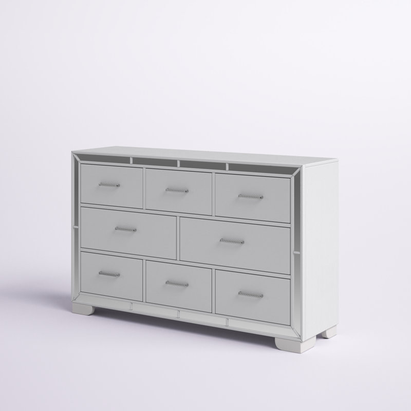 Commode double 6 tiroirs Shaftesbury, Blanc