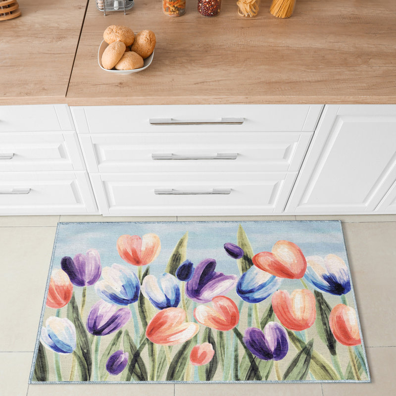Polyester Non-Skid Kitchen Mat, Rectangle 2'4" x 3'11"