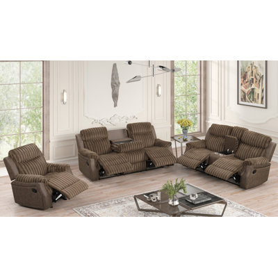Willow Brown 3-Piece Reclining Living Room Set