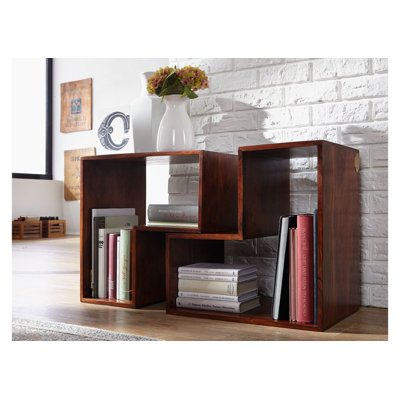 Oxford 50 cm H x 50 cm W Solid Wood Geometric Bookcase