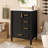  24" Bathroom Vanity with Ceramic Sink & Soft-Close Door & 3 Drawers - Black-7260063