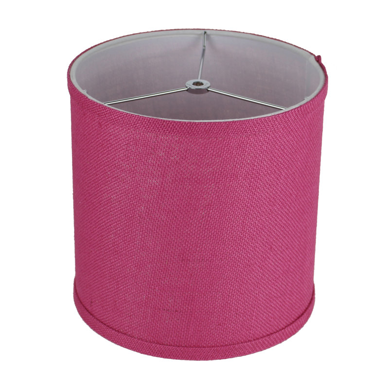 Ganya Burlap Drum Lamp Shade, Fuchsia, 7" H x 8" W x 8" D