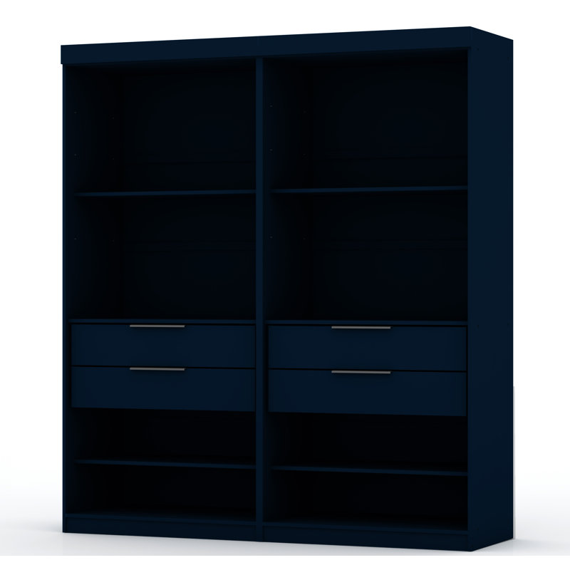 Placard avec tiroirs et tablettes réglables Mulberry, Bleu minuit Tatiana