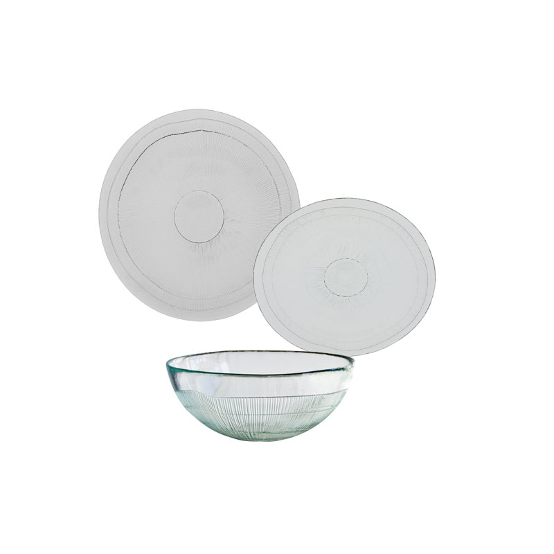 Barnum Glass Dinnerware Set 12 Piece - Service for 4, Clear
