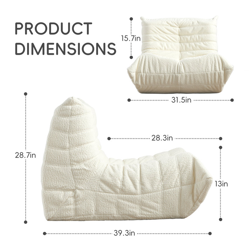 Bean Bag Chair, White