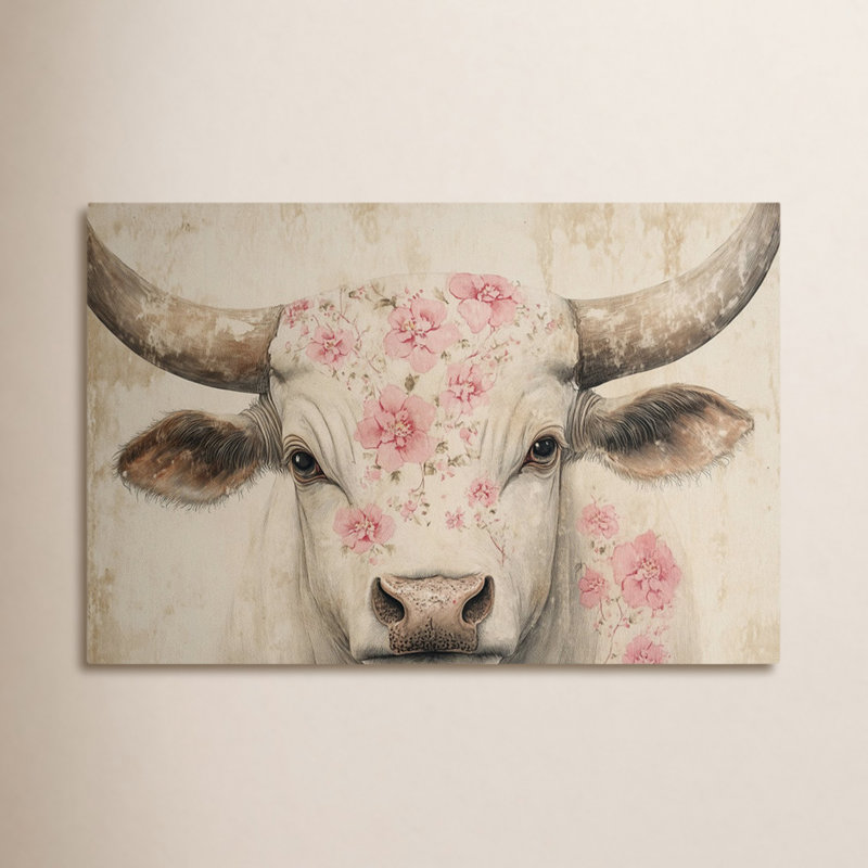 Art floral - Vache rétro, H 24 po x l 16 po