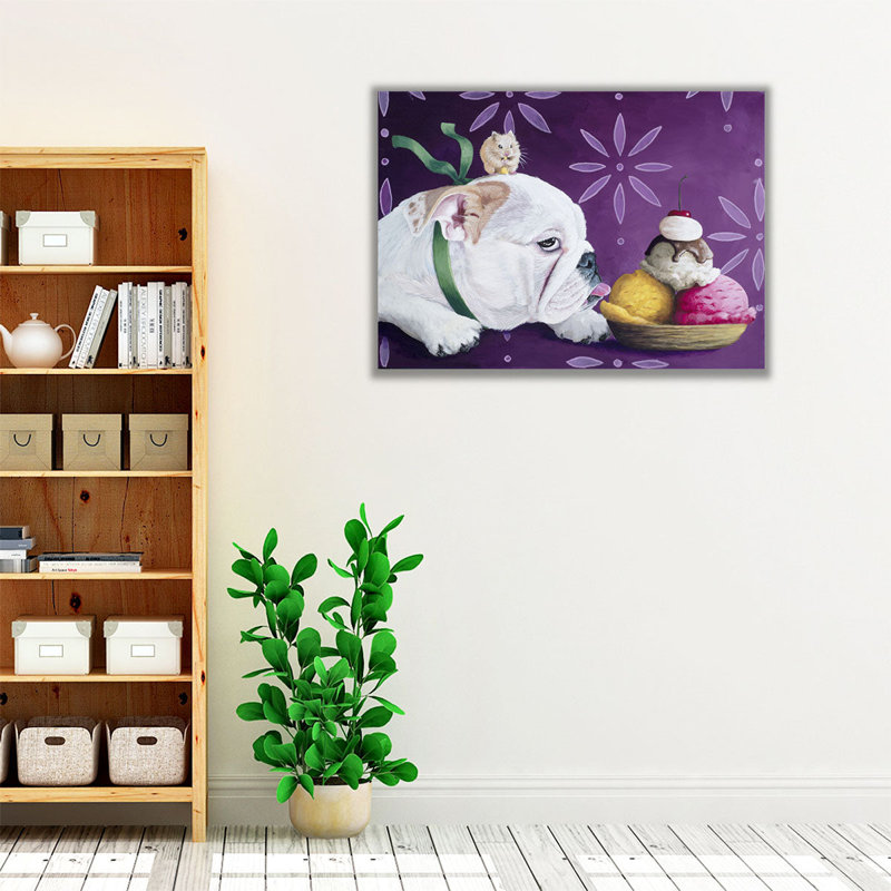 Sneaking A Lick - reproduction d'art sur toile, H 18 po x l 24 po