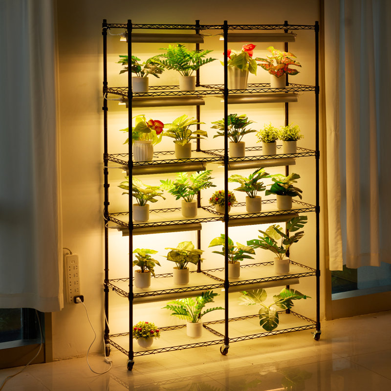 Support pour plante avec étagère de culture 6 niveaux 200W 59,1 "