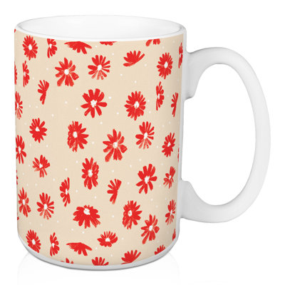 Tasse peinte fleurs orange
