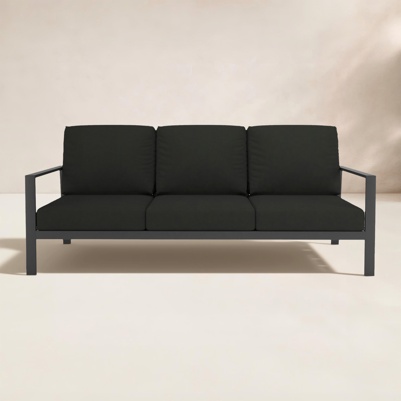 Townsend 80'' Wide Outdoor Patio Sofa with Sunbrella Cushions, Canvas Black Sunbrella® Canvas, No, None