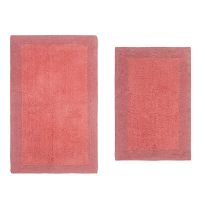 Luxury 100% Cotton Bath Rug (Set of 2) Reversible
