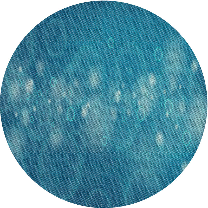 Tapis de zone bleue à motifs, Rond 6 pi