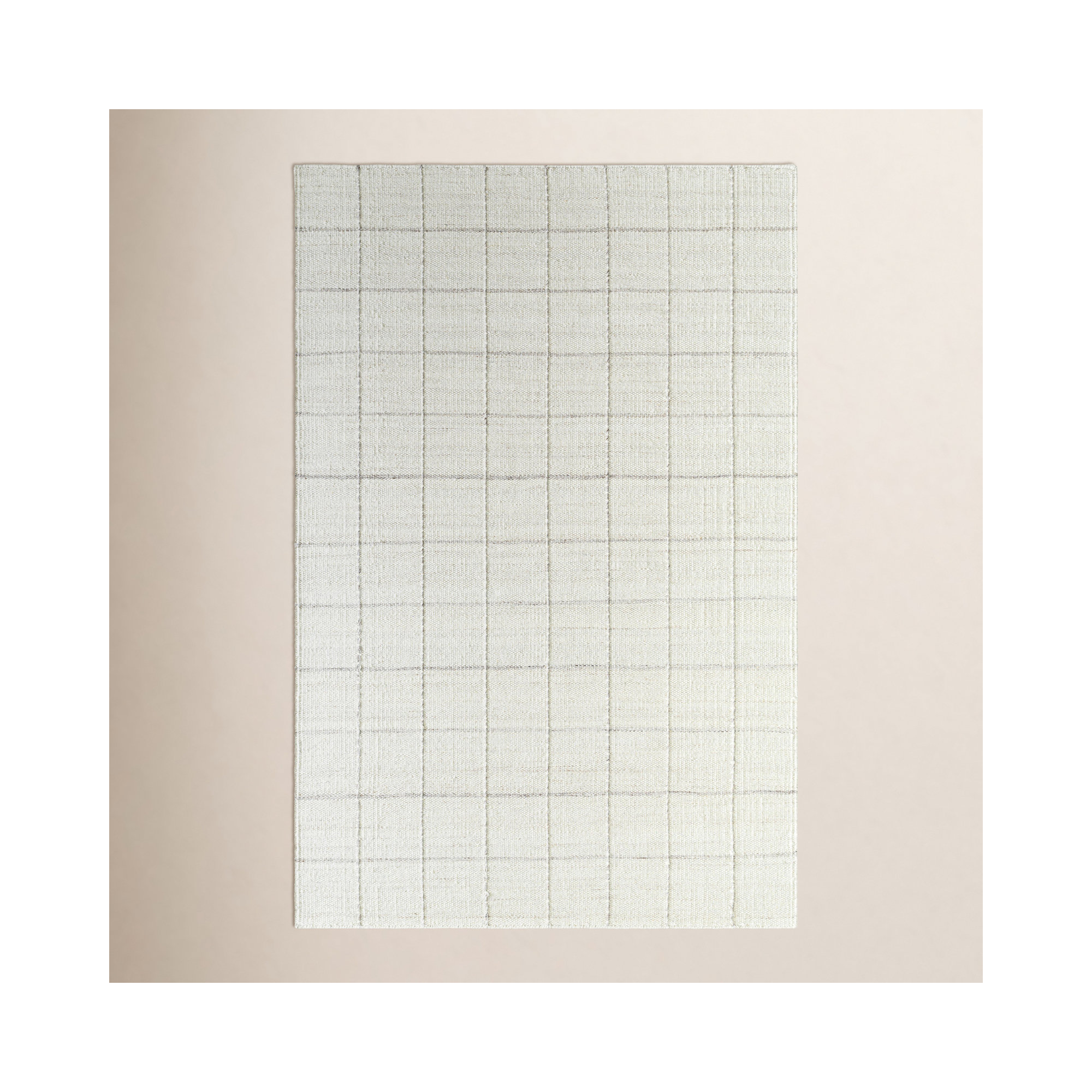 Lavande Geometric Wool Area Rug in Ivory/Gray, Rectangle 2' x 3'