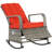 Wicker Rocking Chair with Soft Cushion Adjustable Footrest Red-1988368391