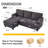 86'' L Shaped Couch With Armrest Organizer,3 Seats Sofas With Movable Ottoman, Sectional Sofa With Thick Cushion,Linen Sectional Couches-249416339