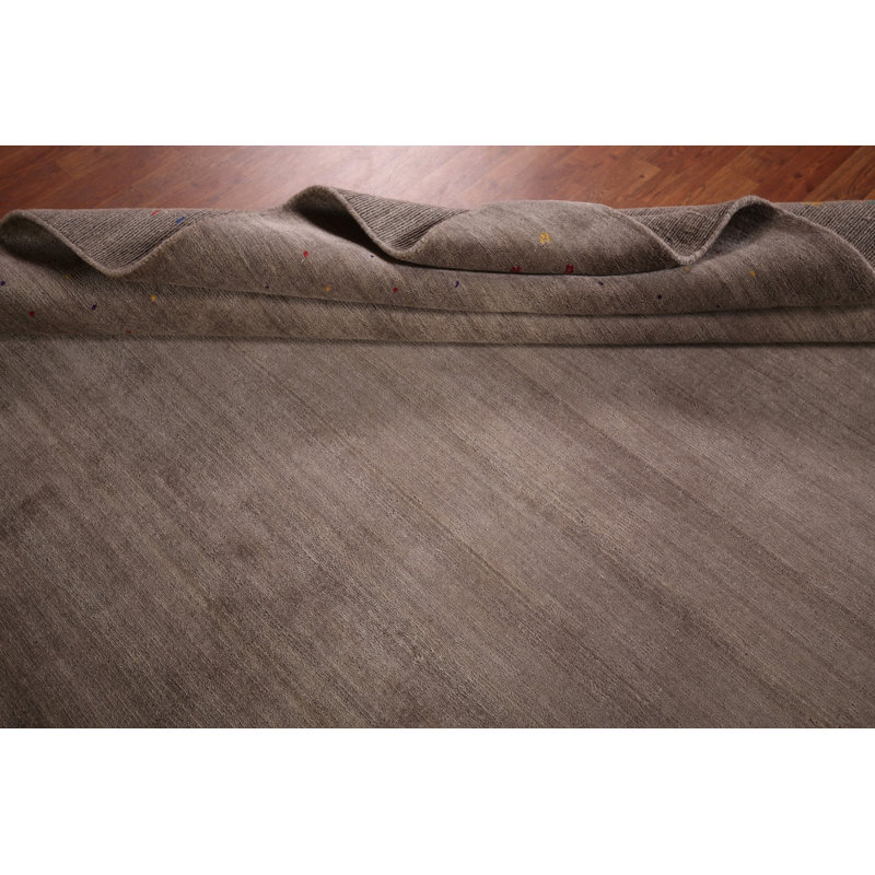 Tapis oriental rayé brun Gabbeh
