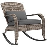 Outdoor Christiano Rocking Wicker Chair with Cushions
