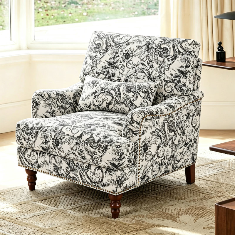 Fauteuil rembourré, Chenille noire rococo