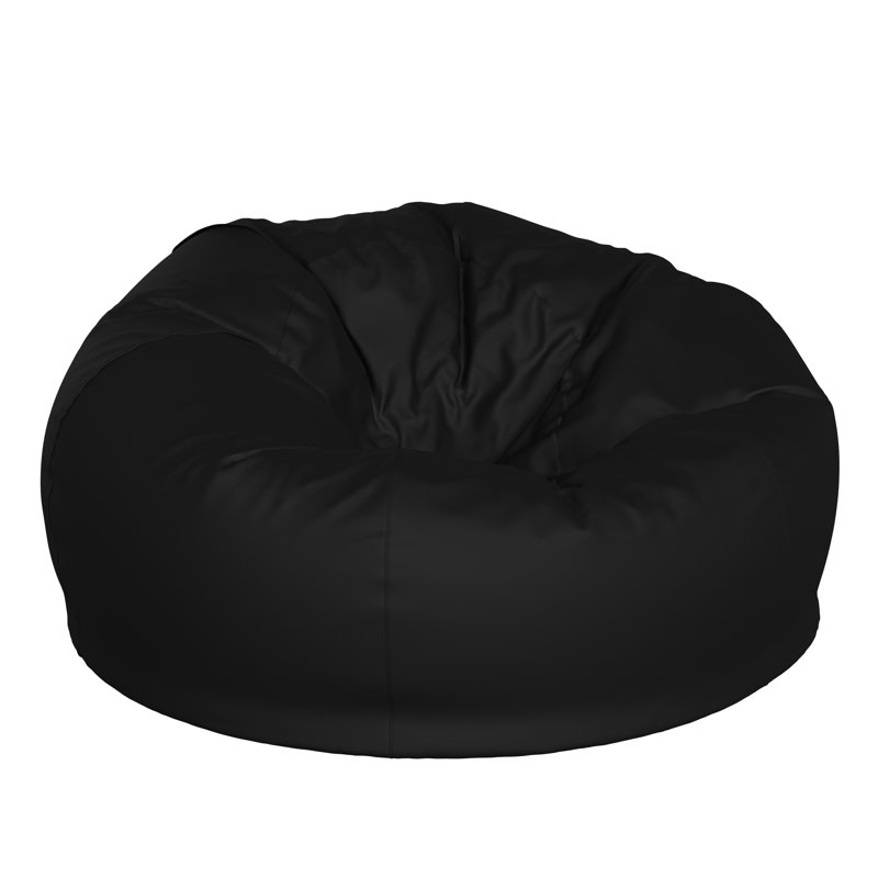Fauteuil à billes en coton Classic, Grand, Sergé de coton noir