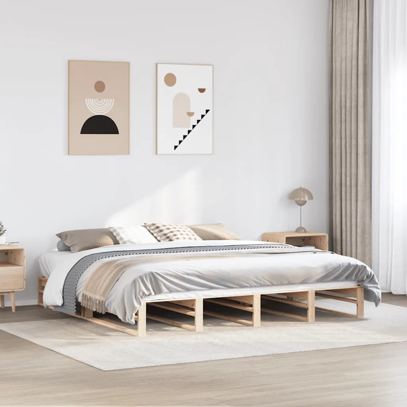 Anchie 25.5Cm Bed Frame, White, 200 x 200cm