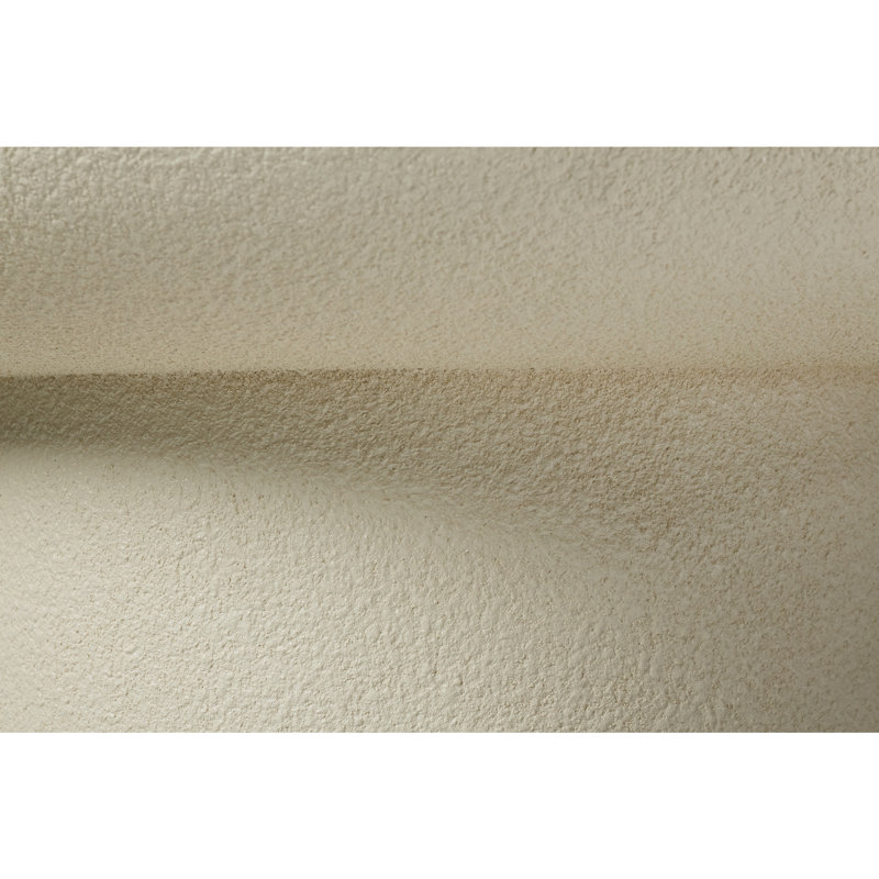 Table d'appoint moderne 31,50 po x 31,50 po x 17,72 po, table d'appoint ronde en fibre de verre crème texturée pour salon et bureau, aucun assemblage requis.