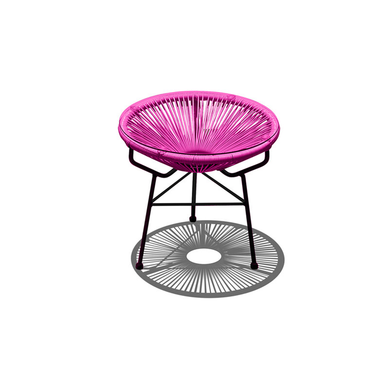 Ehrlich Round Outdoor Side Table , 19.5'' in. W 19.5'' in. D, Black, Hot Pink