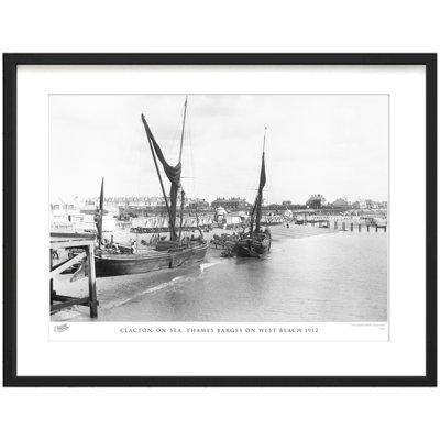 Clacton On Sea, Thames Barges On West Beach 1912 by Francis Frith - Single Picture Frame Print
