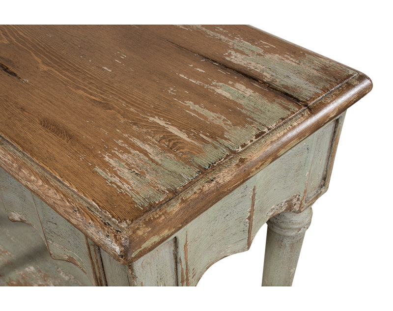 Chantal 93'' W Solid Wood Console Table, Natural Pine/Sage