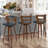 Mundrae Swivel Upholstered Barstool With Wood Frame, Rubber Wood Legs-1674419005