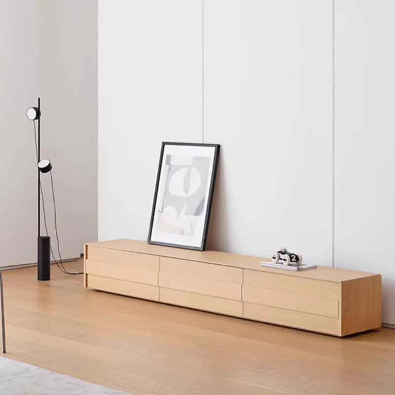 Meuble télé minimaliste de style zen primitif, Burlywood