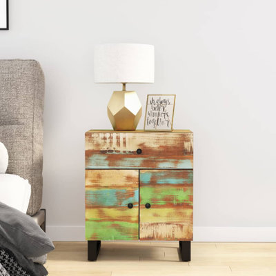 50cm W Solid + Manufactured Wood Bedside Table