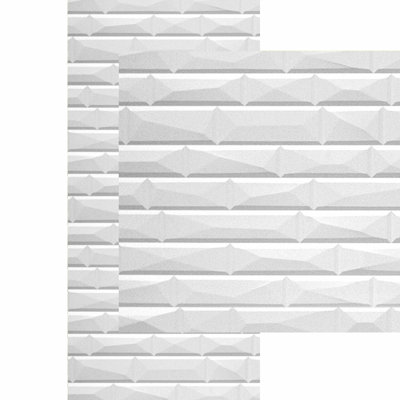 SAMPLE-Vista MirroFlex 4ft. x 10ft. Glue Up 3D Wall Panels - Gloss White Paintable