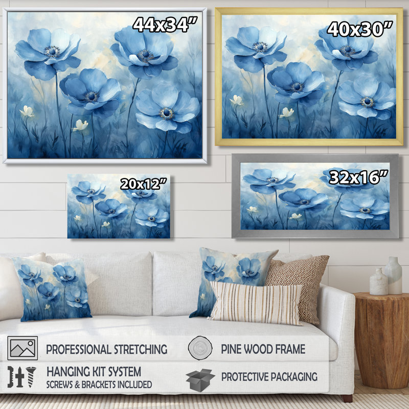 Ikesha A Petal Ballet In Delicate Poppies - coquelicots, art mural, Reproduction encadrée d'une seule photo