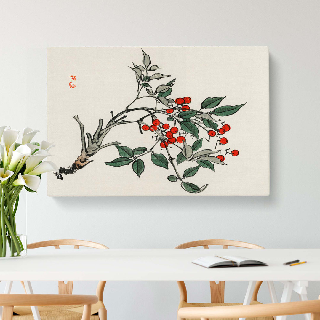 Firethorn Berries by Kono Baireir - Wrapped Canvas