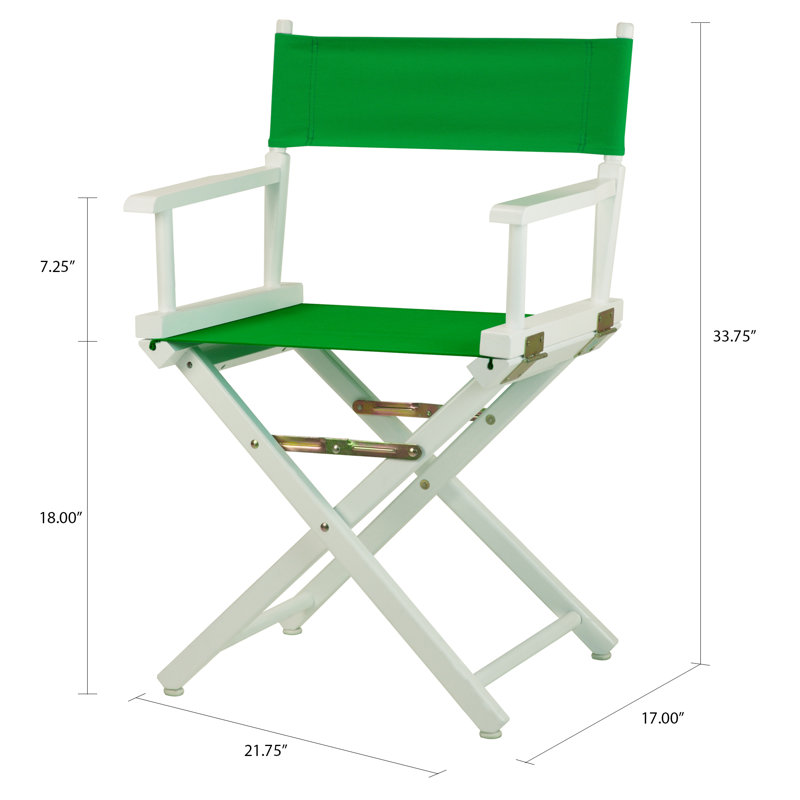 Chaise de réalisateur pliante 18 po, Vert, Blanc