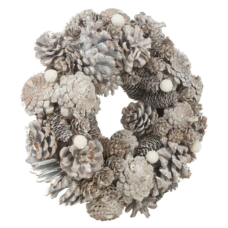 Handcrafted Faux Pinecone Pinecones 34cm Wreath