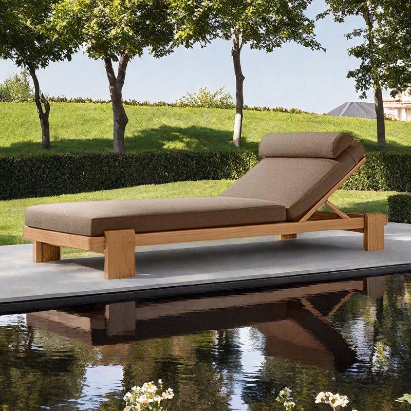Outdoor courtyard lounge chair, Tan, Light Yellow