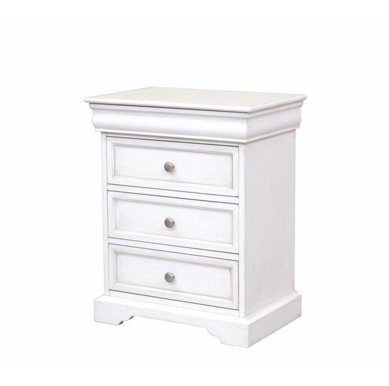 Deontez 52cm W Bedside Table, White