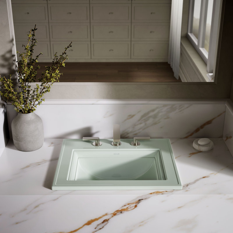 Memoirs® Stately Drop-in Bathroom Sink, 8" Centers, Aspen Green