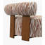 1 pièce Chaise d'appoint à rayures zébrées Tissu de mousse à haute densité Dossier cylindrique Finition orange rustique Salon principal
