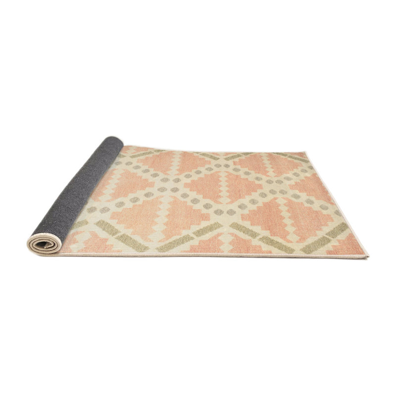 Tapis contemporain rose / vert Misty, Rond 8 pi