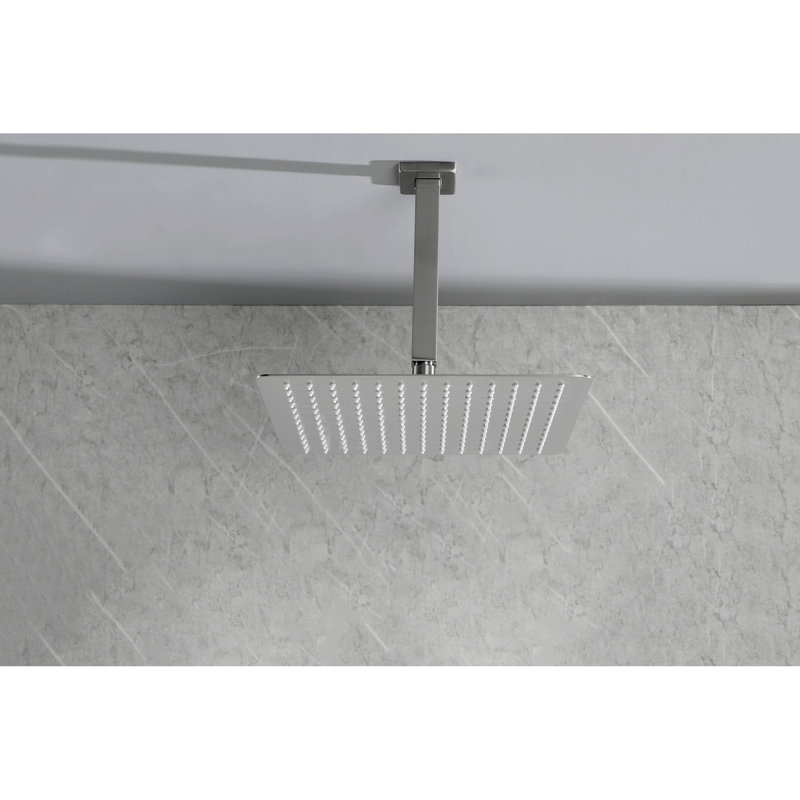Brushed Nickel High Rainfall Shower Head - Stainless Steel, Water Saving, Self-cleaning, Suits All Types Of Standard Arms Showerhead Style, Nickel, Fits