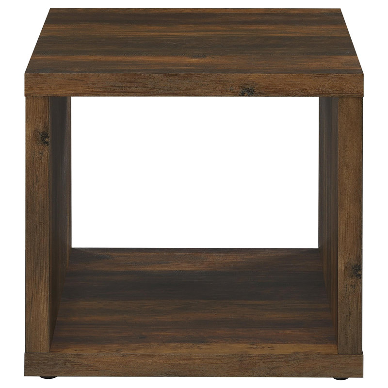 Table de bout en bois d'ingénierie Dengler, Pin foncé