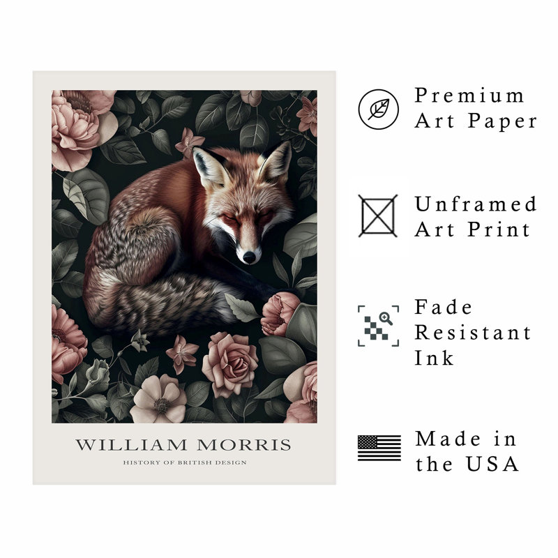 Animaux, animaux, William Morris, H 14 po x l 11 po