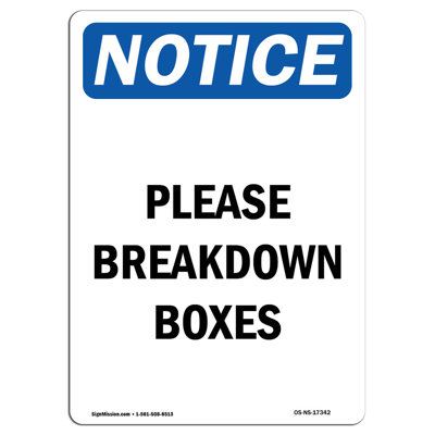 Please Breakdown Boxes Sign